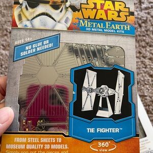 Star Wars Metal Earth TIE Fighter Model Kit - Silver and Black